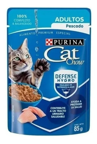 Alimento Húmedo Sobre Para Gato Cat Chow Pack 24 De 85g Msi
