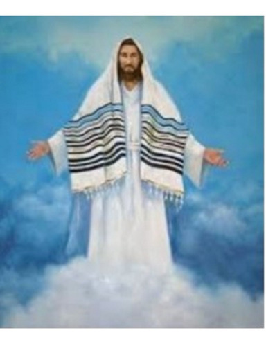 Tallit Judio Con Inscripciones   Azul