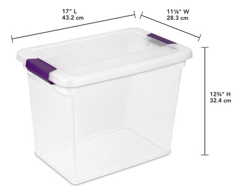 Caja Organizadora Transparente De 26 Litros Paquete De 6 Uni
