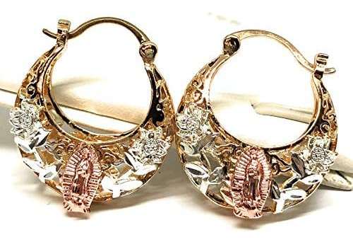Fran & Co. Jewelry Pendientes De Cesta De Flores De La Virge