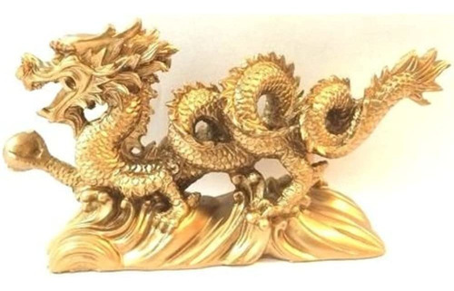 ~? Rey Mono Tm Nuevo Oro Estatuilla China Del Dragón Feng Sh