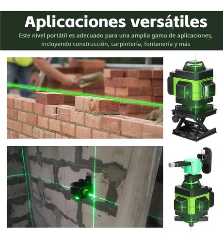 Nivel Láser Autonivelante 360° 16 Líneas Verde Con Trípode