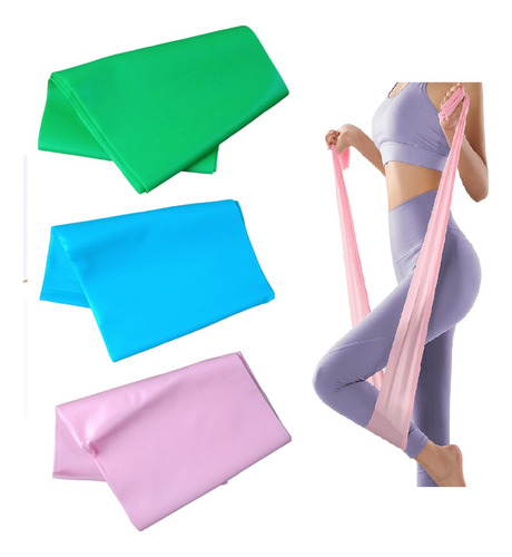 3 Bandas Ligas Elásticas Ejercicios Pilates - Kit 3 Niveles.