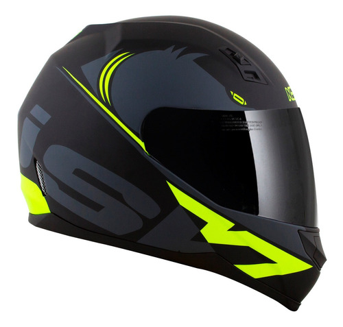 Capacete para moto  integral Norisk  FF391 Stunt  preto-fosco e flúor amarelo squalo tamanho 58 