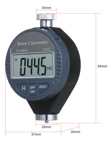 Medidor Digital Durometer Shore Lcd Con Pantalla Blanda Port