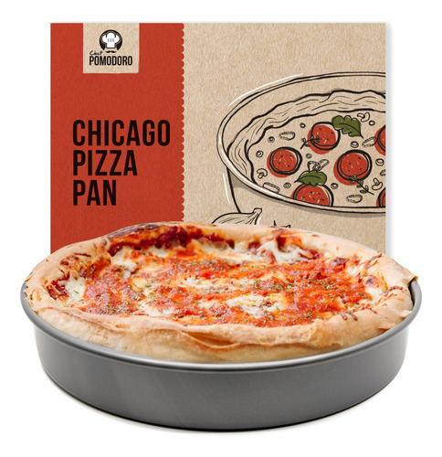 Chef Pomodoro Chicago Deep Dish - Sartén Para Pizza De 12 .