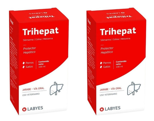 Imagen 1 de 1 de Trihepat Labyes 100 Ml Protector Hepático Perro Gato 2 Pack