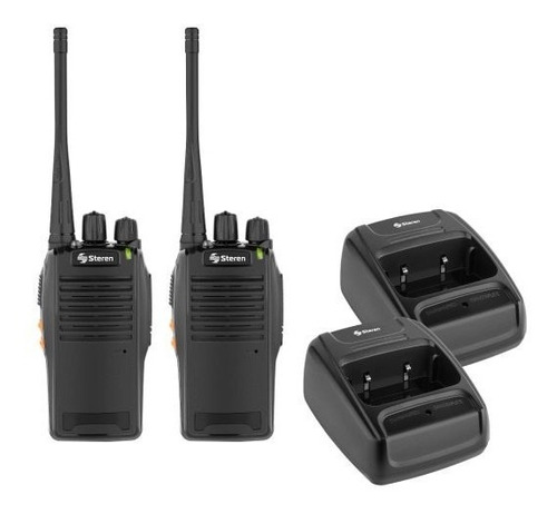 Kit 2 Radios Steren Walkie Talkie Radio De Comunicacion 30km Color Negro