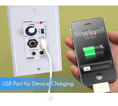 Pyle Wireless Bt Receiver Wall Mount - Receptor De Control D