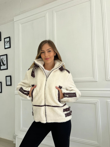 Campera De Corderito Con Cierre Mujer