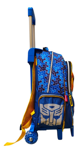 Kit Mochila Carro Lonchera Lapicera Transformers 3d Fotorama Azul Impresion 3d