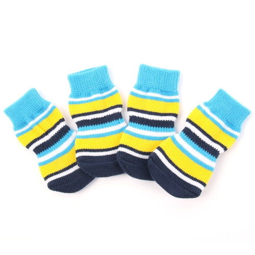 Calcetines Medias Mascotas Antideslizantes Talla L Azul