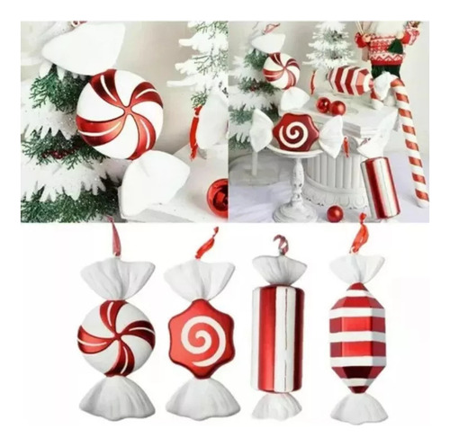 Q Colgantes De Caramelo De Decoración Navideña De 32 Cm