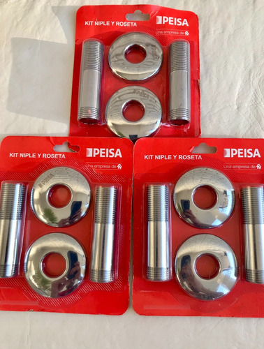Kit Niple Y Roseta Cromo Para Radiador