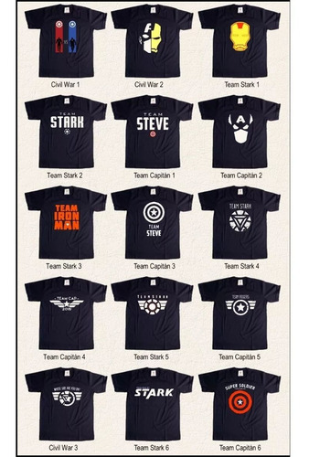 Remeras Civil War Capitan América Iron Man Thor Avengers