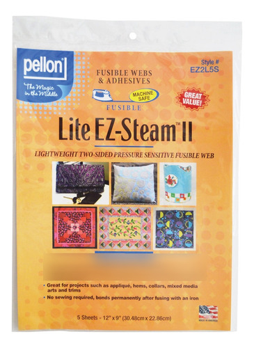 Pellon Ez Steam Ii Lite 12x9  Hoja 5 Pkg-blanco 