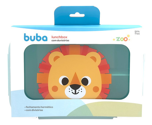 Lancheira Com Divisória Lunchbox 1000ml Marmita Buba Zoo