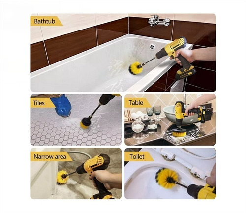 Cepillos De Limpieza Para Taladro Set X10 Auto Hogar Tapiz