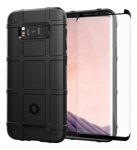 Funda Suave Silicona Tpu Uso Rudo Para S8 Plus+mica Negro Samsung Galaxy S8+/s8 Plus