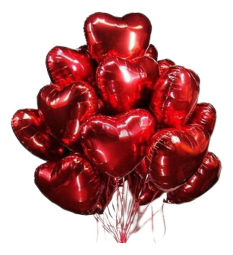 Kit 50 Baloes Metalizados Balão Coração Metálico Festas Dia dos Namorados 45cm decoração dia dos namorados dia das mães casamento enfeite para festas e eventos surpresa romântica