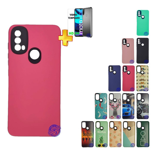 Funda Protector Motorola Moto E20 E40 Reforzado + Vidrio 9h 