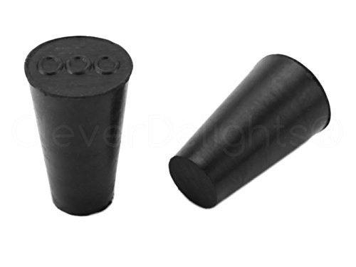 Cleverdelights Tapones De Caucho Solidos Color Negro Tamaño