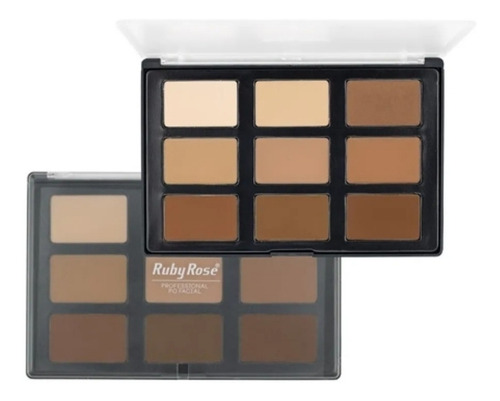 Imagem 5 de 7 de Paleta De Pó Facial Contorno Ruby Rose Profissional