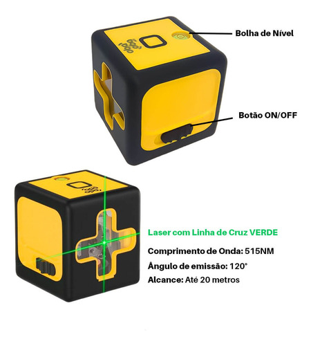 Nivel A Lazer 20m 2 Linhas Auto Nivelamento Com Bip Sonoro