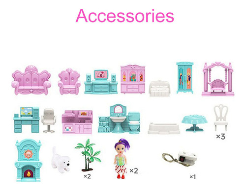 Mz Juguete For Niñas Estilo Princess Dolls House In Diy
