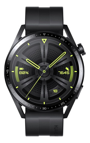 Reloj Inteligente Huawei Watch Gt 3 Pantalla Amoled 1.43 Ne Color de la caja Negro Color de la correa Negro Color del bisel Negro Diseño de la correa Fluoroelastómero