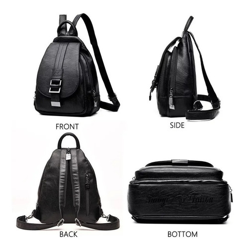 Imagen 4 de 8 de Mochila Dama Eco Cuero Bolso De Mujer Importado Cod: 1199