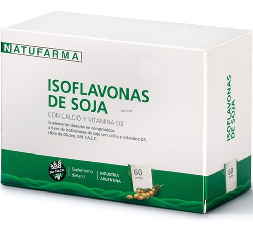 Isoflavonas De Soja 60 Comp Menopausia Y Huesos Natufarma Sabor Sin sabor