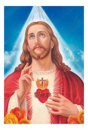 Póster Clásico Afiche Del Sagrado Corazón De Jesús