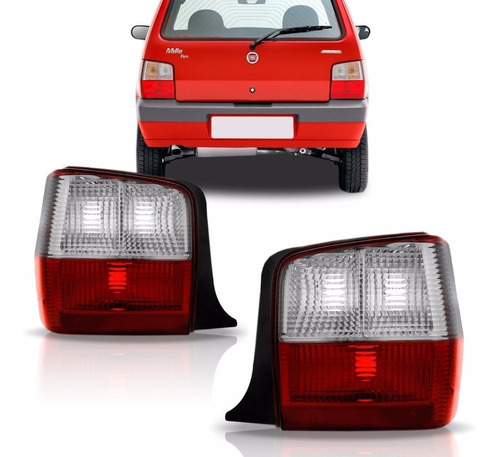 Par Lanterna Traseira Fiat Uno Fire Flex 2004 A 2012 Bicolor