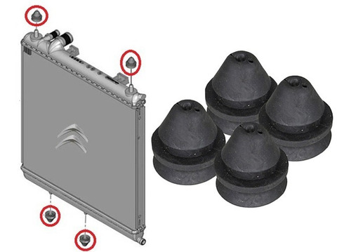 Kit C/ 4 Coxins Do Radiador Orig. Peugeot Partner 2008/2013