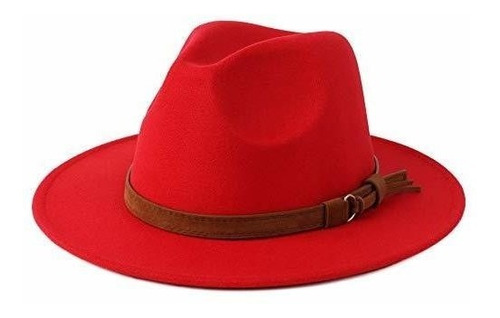 Sombrero Fedora Clasico Unisex Rojo Besoogii
