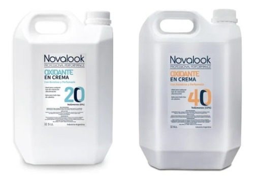 Oxidante De 20 Y 40 Volumenes Combo X2 Novalook 5lt C/u