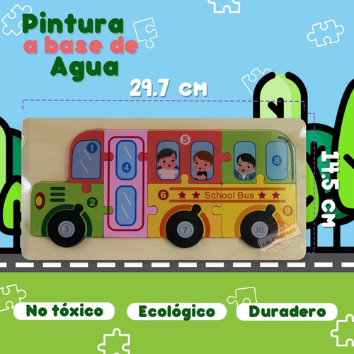 Rompecabezas Juguete Didactico Madera Numeros Figuras M-094
