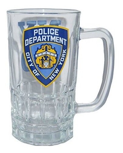 Nypd Logotipo Oficial Grande De Vidrio Taza De Cerveza