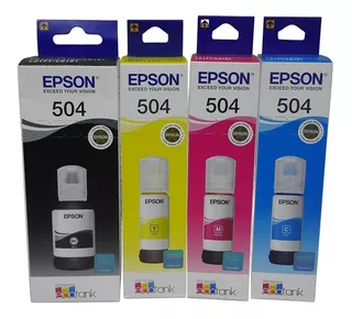 4 Tintas Originales Epson 504 Impresoras L4150 L4160 L6191