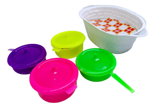 Set Vajilla Plástica 7 Pcs Cocina Juguetes Loza