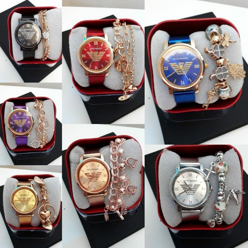 Relógios Femininos Em Atacado 3 Unids Com Pulseira E Caixa