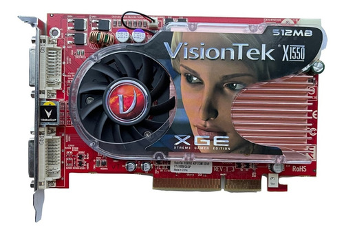 Imagem 1 de 3 de Placa De Vídeo Agp Visiontek Radeon X1550 512mb 128 Bits Dvi