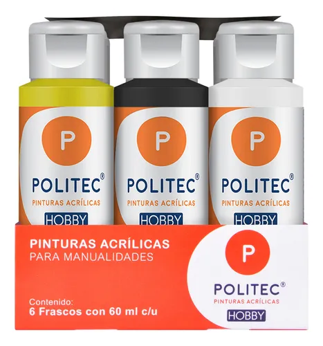 comprar Sets De 6 Pinturas De 60ml C\u002Fu Mate Politec