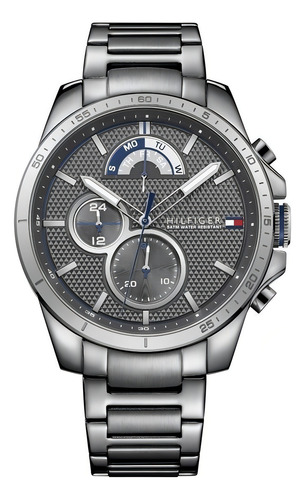 Reloj Tommy Hilfiger Color Gris Para Hombre 1791347 46 Mm