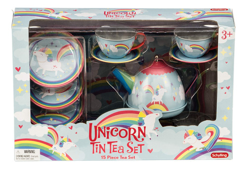 Juego De Te Schylling Unicorn Tin