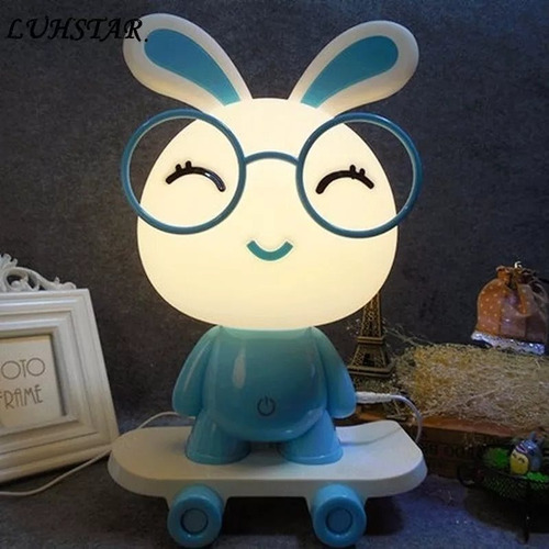 Lampara Decorativa Infantil ++ Conejo Azul Patineta ++ Buro