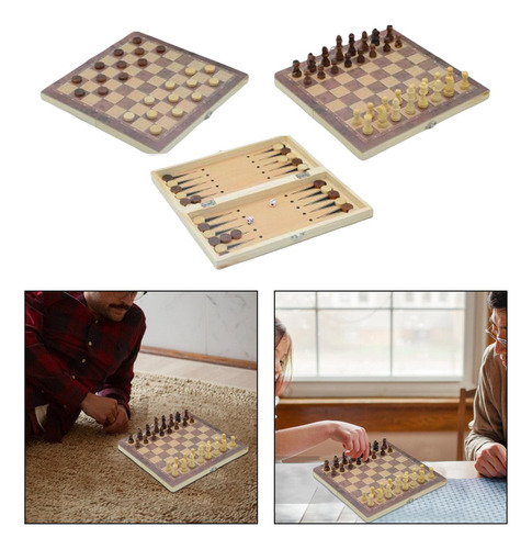 P Juego De Ajedrez 3 En 1, Tablero Plegable, Juguetes