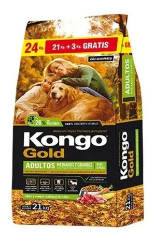 Kongo Gold Adultos Mediano/grande 21 + 3kgs - Petit Pet Shop