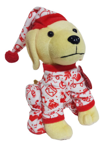 Peluche Perro Labrador Pijama Navidad 21cm Canes